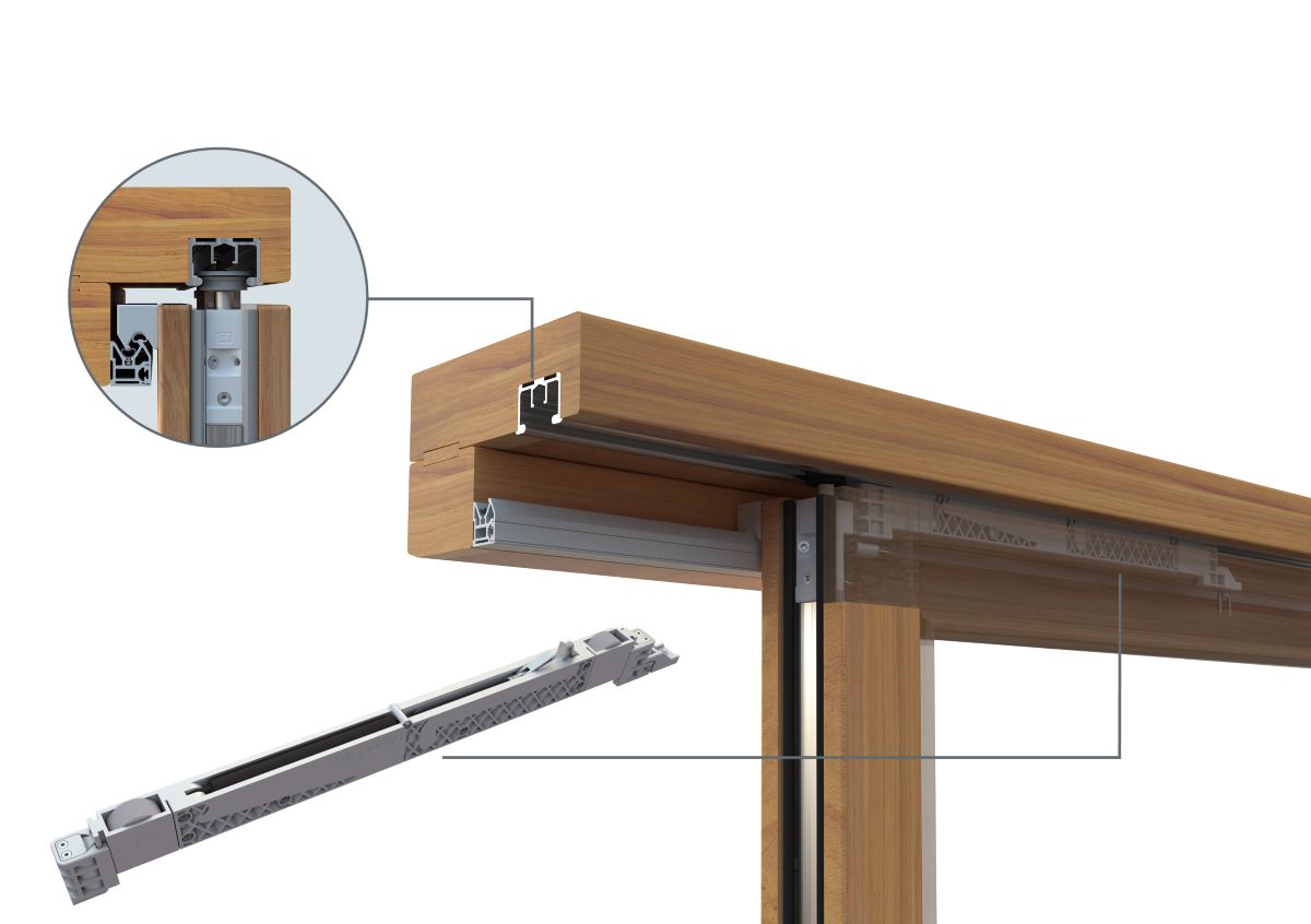 The SOFT CLOSE mechanism used in wooden lift and slide doors.