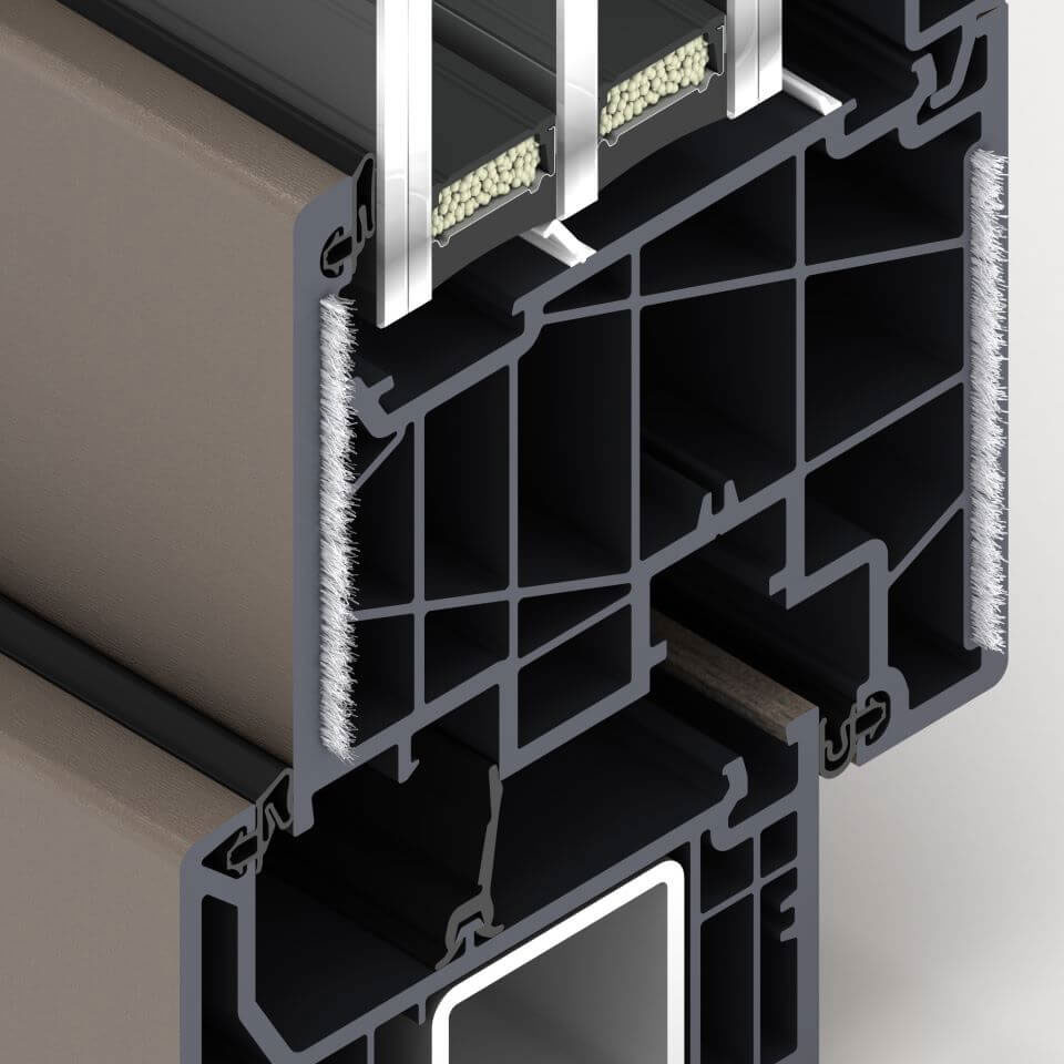 Glasfaserverstärkung in FORMA ThermoFibra Fensterflügeln.