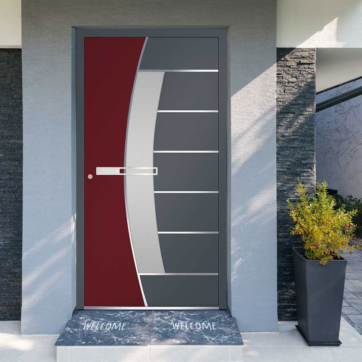 Drzwi aluminiowe Premium 86 z panelem AD15.