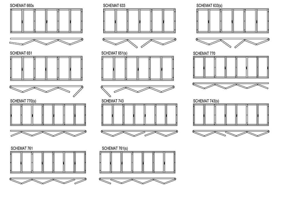 Folding doors made of wood - options.