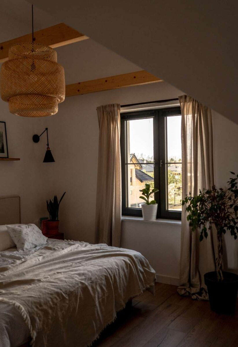 Schlafzimmer im Boho-Stil.