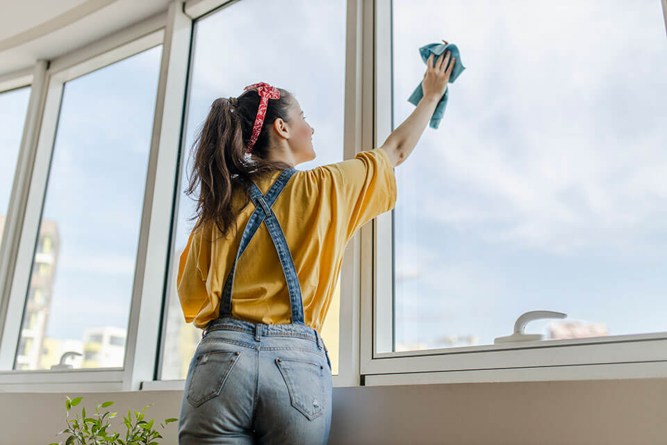 Verre rayé dans la fenêtre