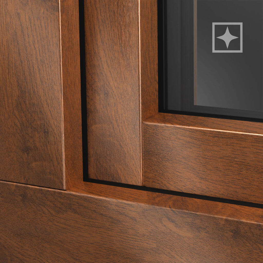 HFL window in Golden oak colour.