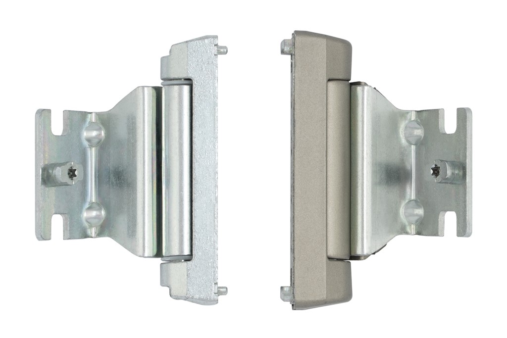 Comparaison d'une charnière standard et d'une charnière à capacité portante accrue.