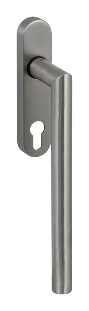 Patio HST handle with an oval plate with a key.